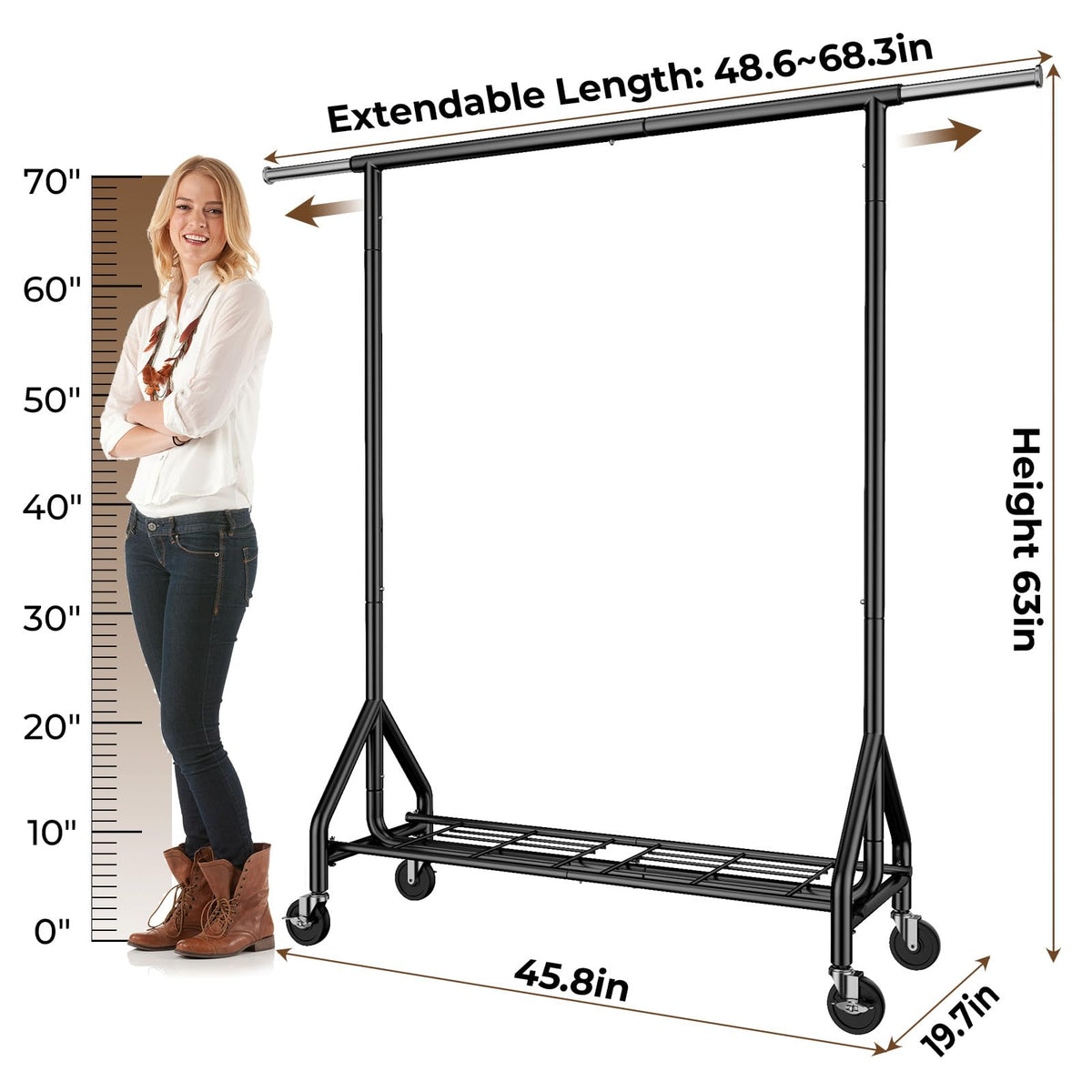 HYSEYY sturdy triangle frame supports heavy garments securely
