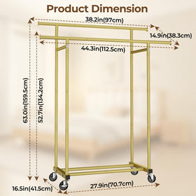 HYSEYY lockable casters keep the rack in place.