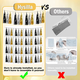 Hysilla metallic tassel garland creating a sparkling backdrop