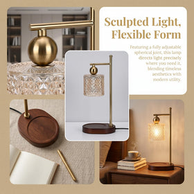 HYTGK candle warmer metal body and glass shade in vintage-inspired design