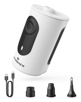 HYVOHEX portable air pump in compact design for easy travel inflation.