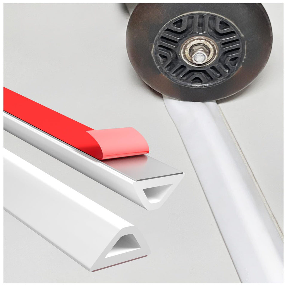 Hzetuu Collapsible Shower Threshold Water Dam shows collapsible barrier for shower containment.