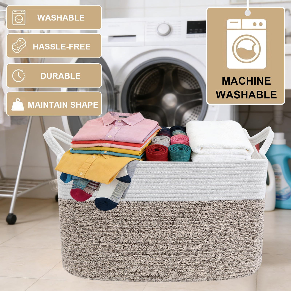 HZFTJOY nursery toy storage bin keeps essentials within reach.