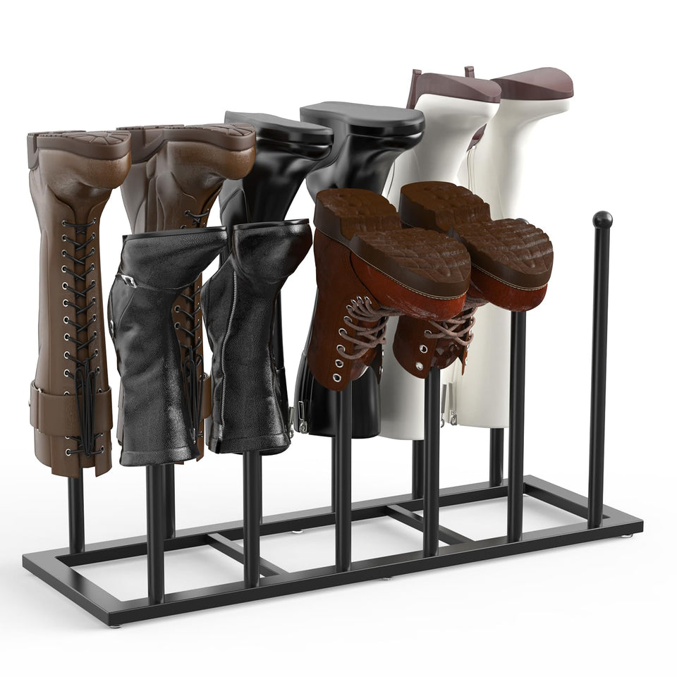 HzTinT boot rack with 19.5-inch pole keeps tall boots neatly displayed.
