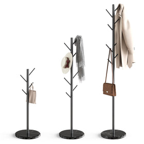 HzTinT Coat Rack with marble base for stable entryway organization