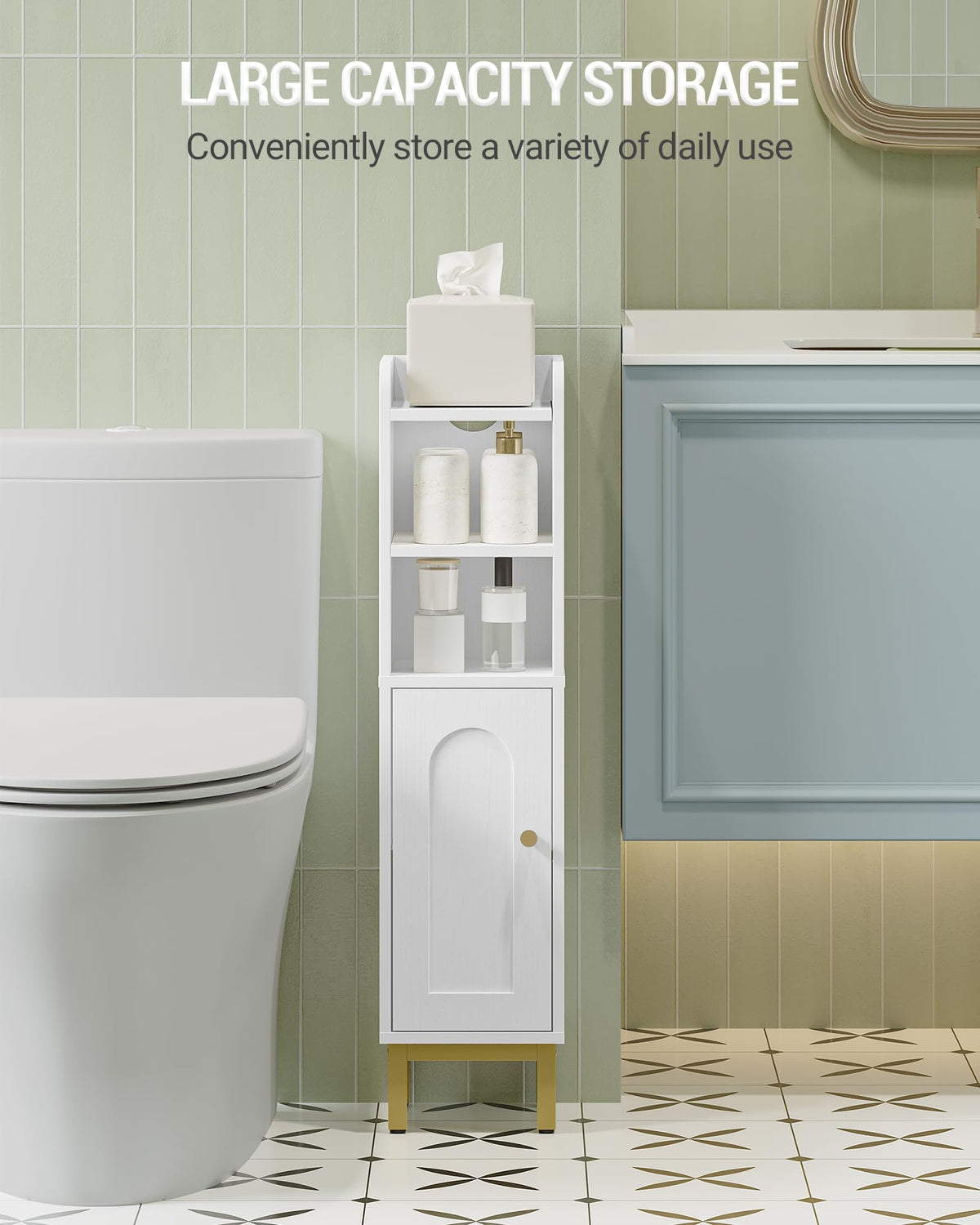 Hzuaneri arch door with white finish adds stylish function.