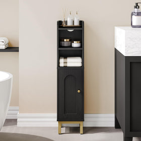 Hzuaneri narrow corner bathroom storage cabinet fits tight spaces and keeps essentials organized.