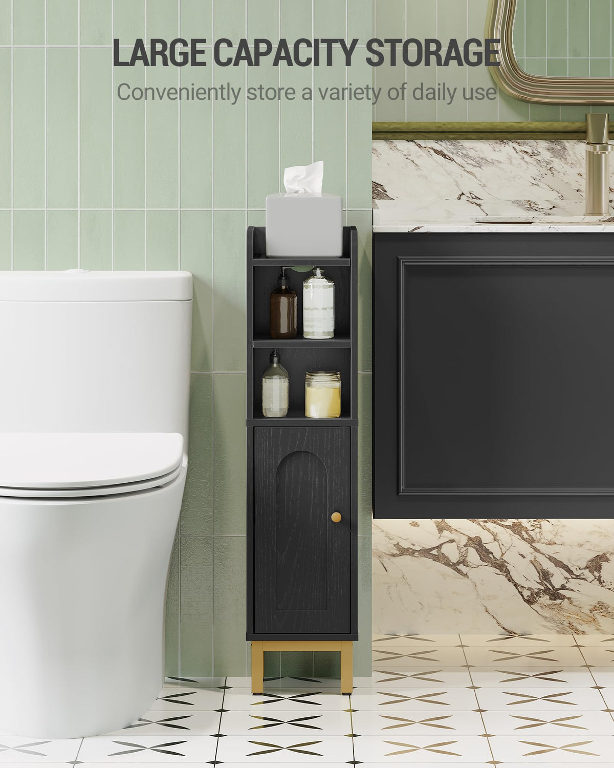 Hzuaneri top compartment showcases a plant or phone within reach.