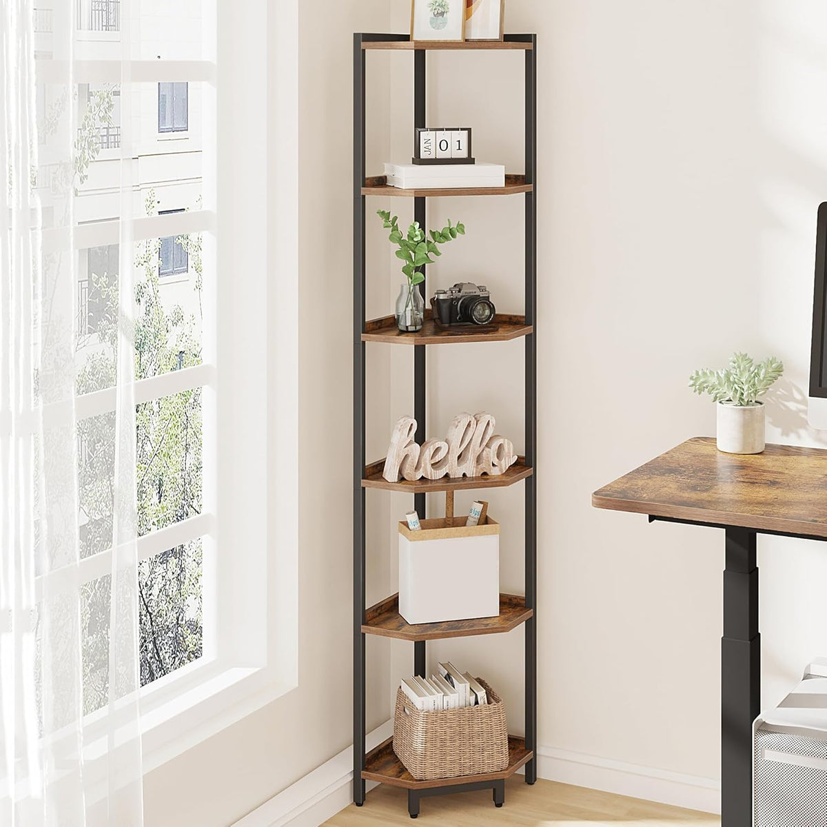Hzuaneri corner shelf plant display holds greenery neatly in tight living spaces.