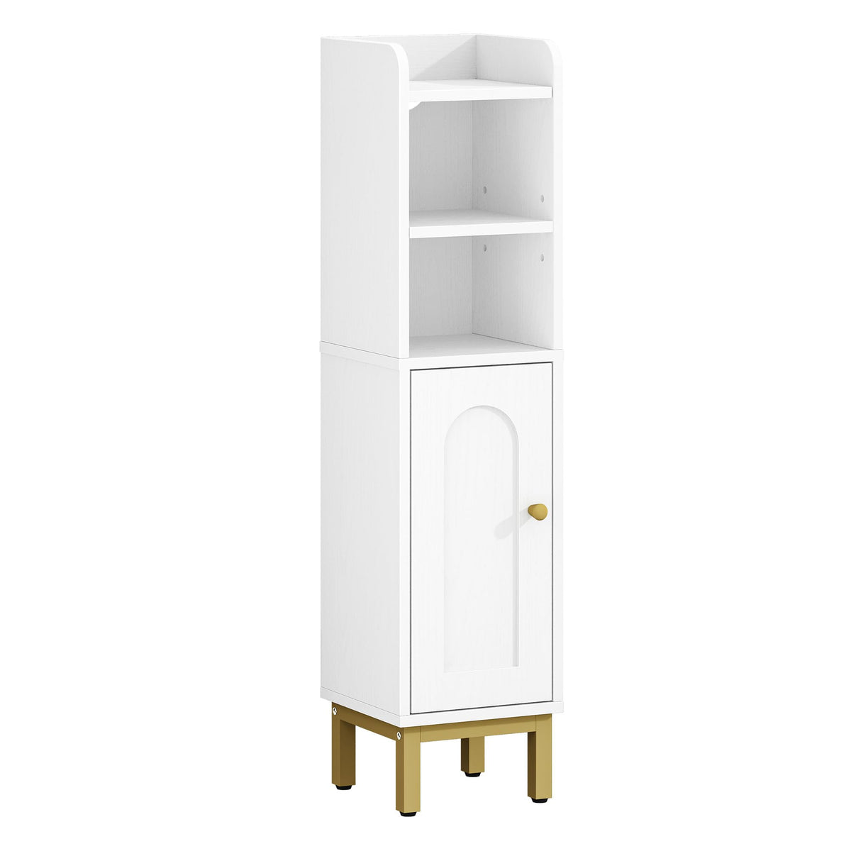 Hzuaneri full-corner storage maximizes bathroom space.