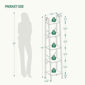 Hzuaneri ladder shelf industrial design blends rustic shelves with space-saving design