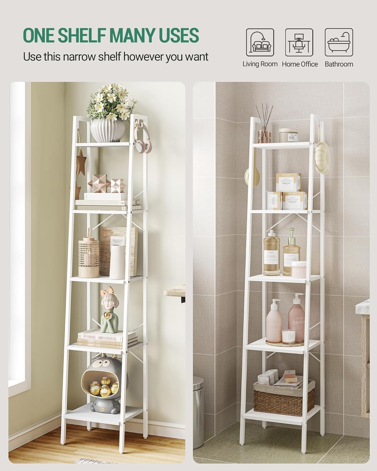 Hzuaneri ladder shelf showcasing kitchen utensil display and easy reach storage