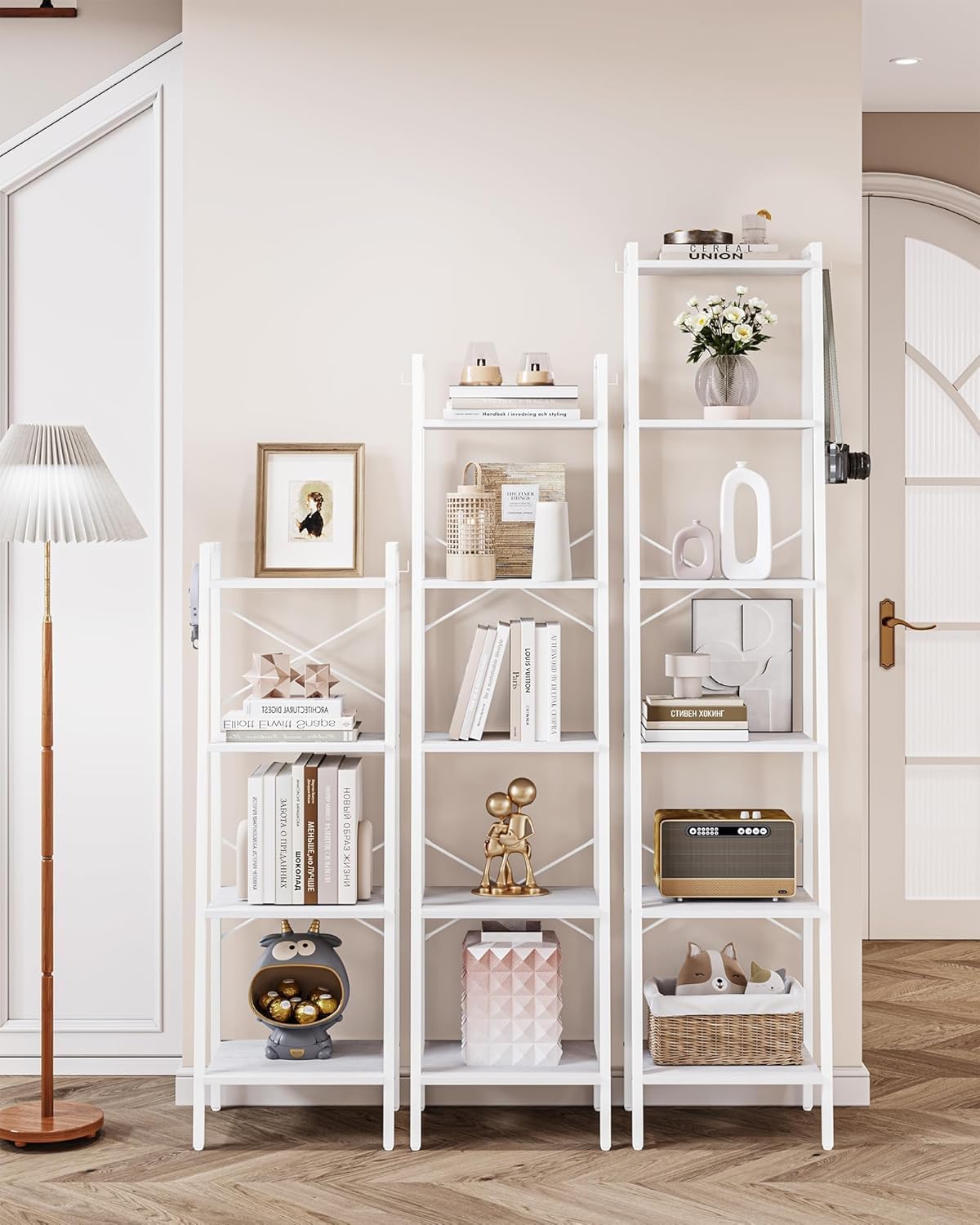 Hzuaneri ladder shelf with plants on display adds greenery