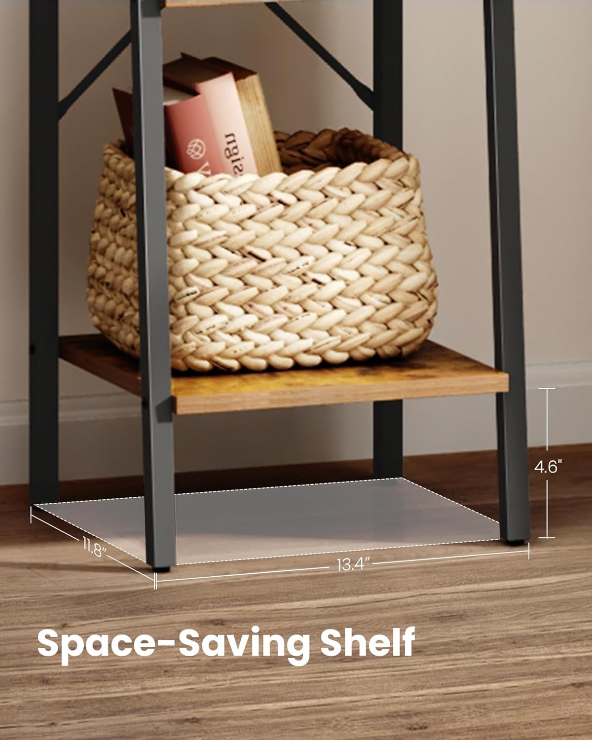 Rustic brown Hzuaneri shelf complements modern industrial interiors.