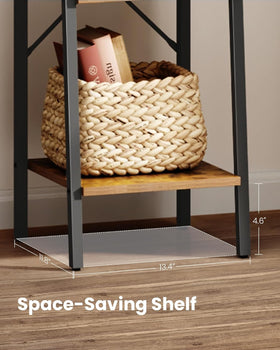 Rustic brown Hzuaneri shelf complements modern industrial interiors.