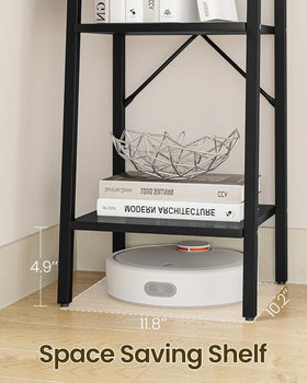 Hzuaneri black ladder shelf supports up to 30 lb per shelf