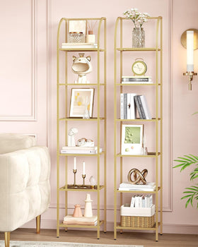 Slim, space-saving design of the Hzuaneri bookcase in a compact room.