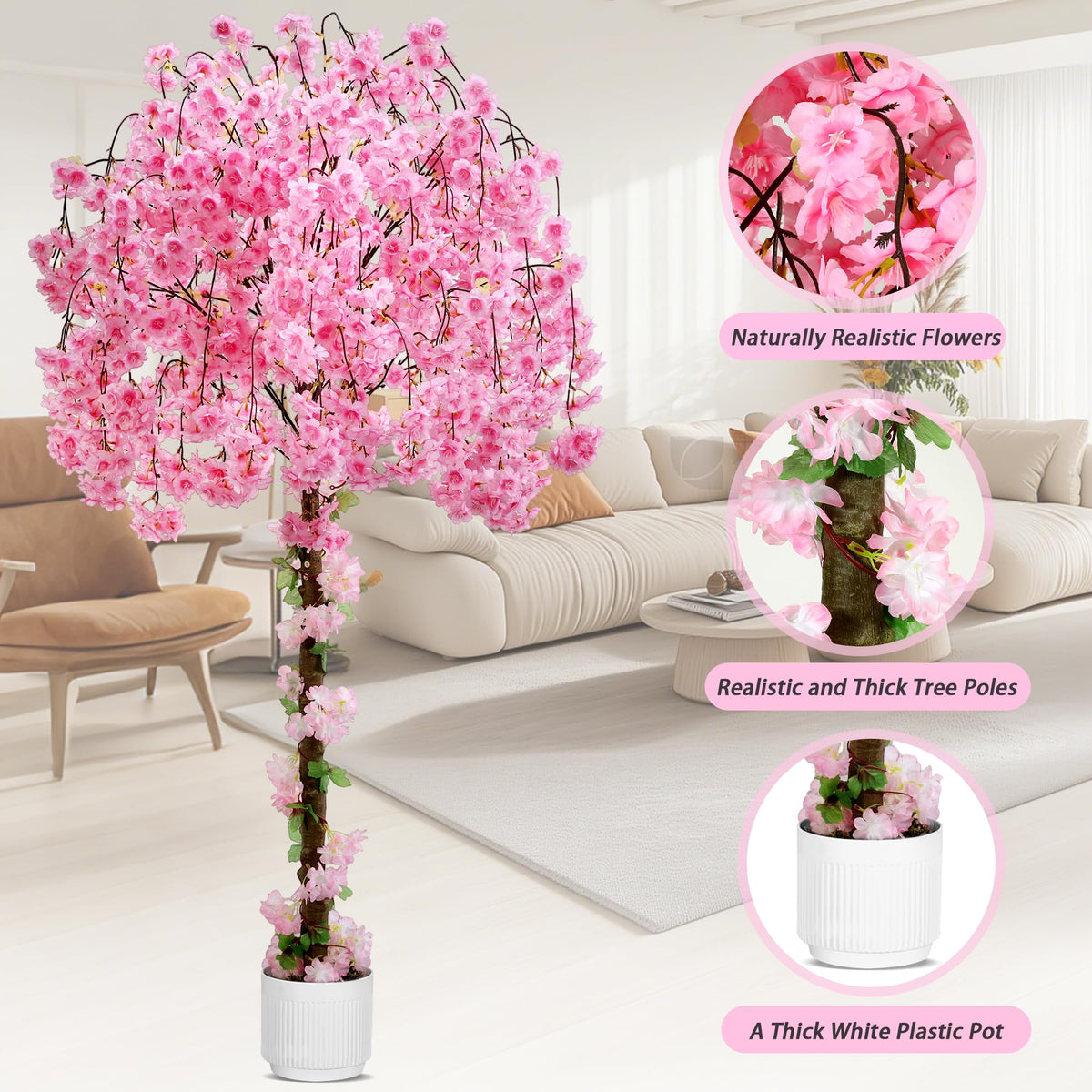 HZXGCP blossoms highlight a lush lifelike display for weddings and events.