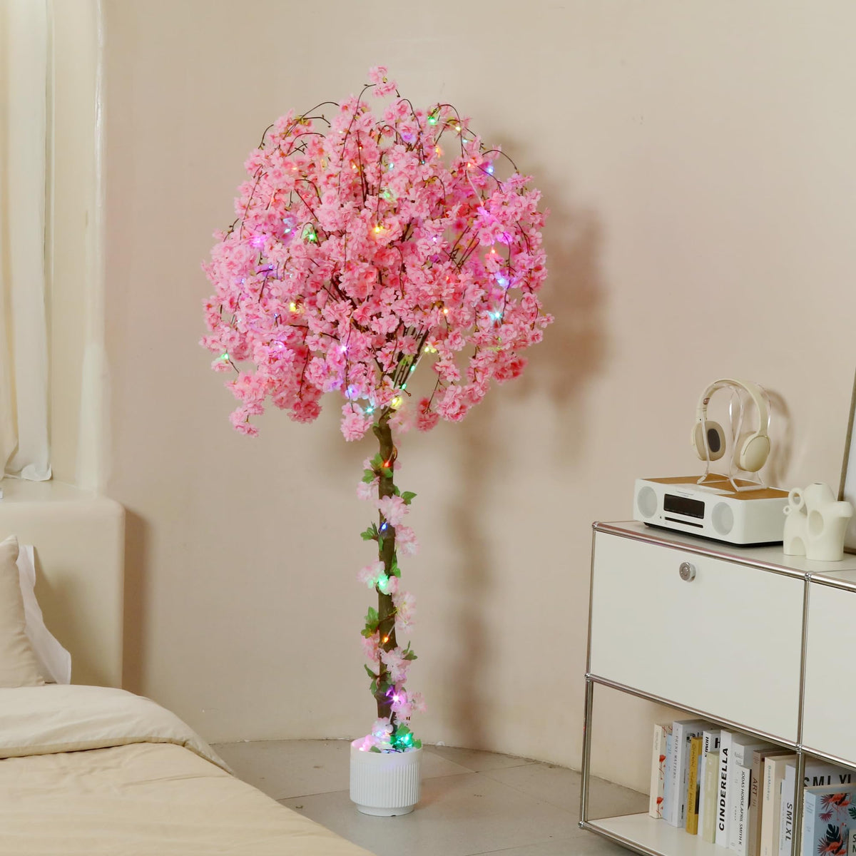 HZXGCP 100 LED lights provide warm ambient illumination for evenings.