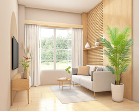 HZXGCP anti-tip base keeps the tall palm stable around kids.