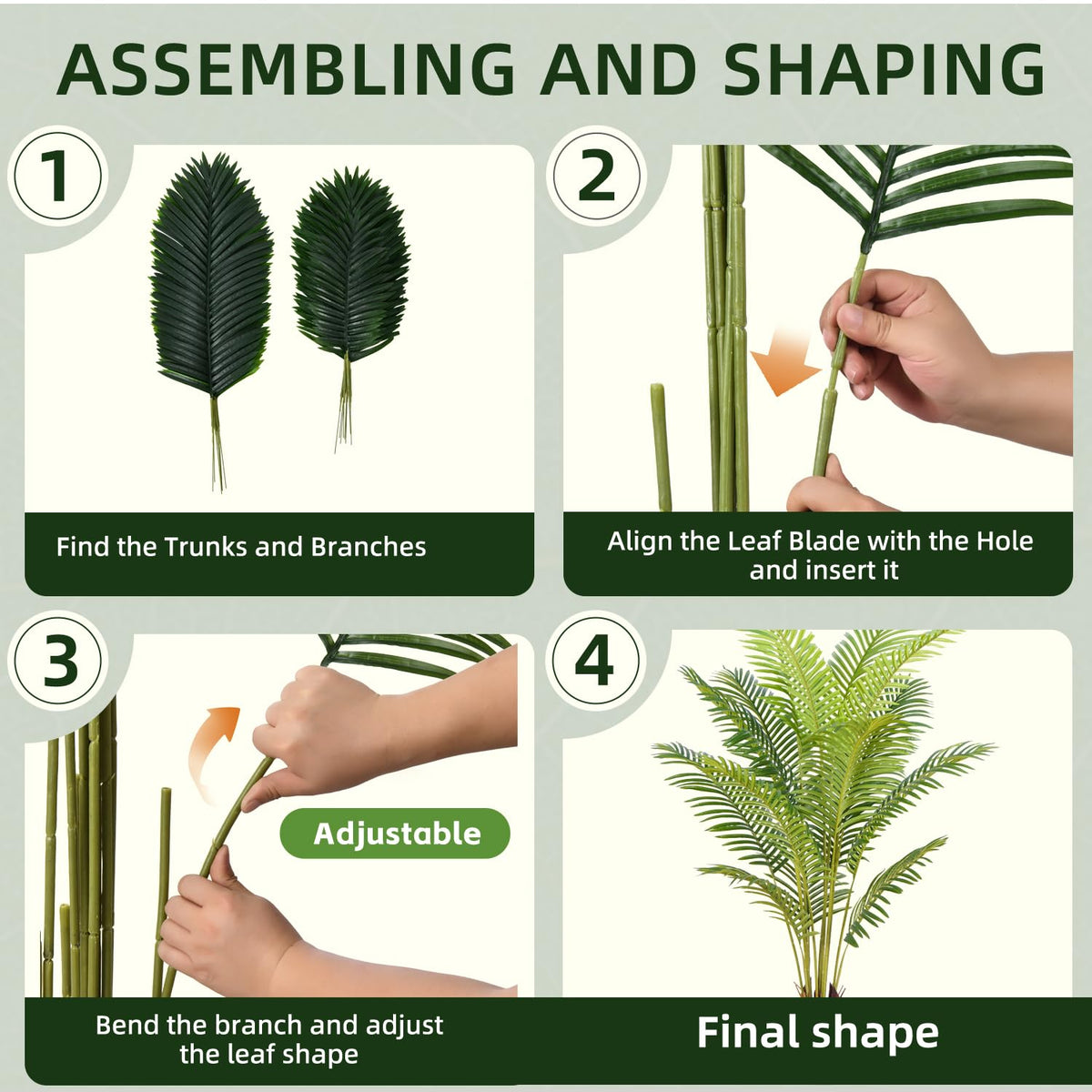 HZXGCP palm leaves look realistic for year-round tropical appeal.