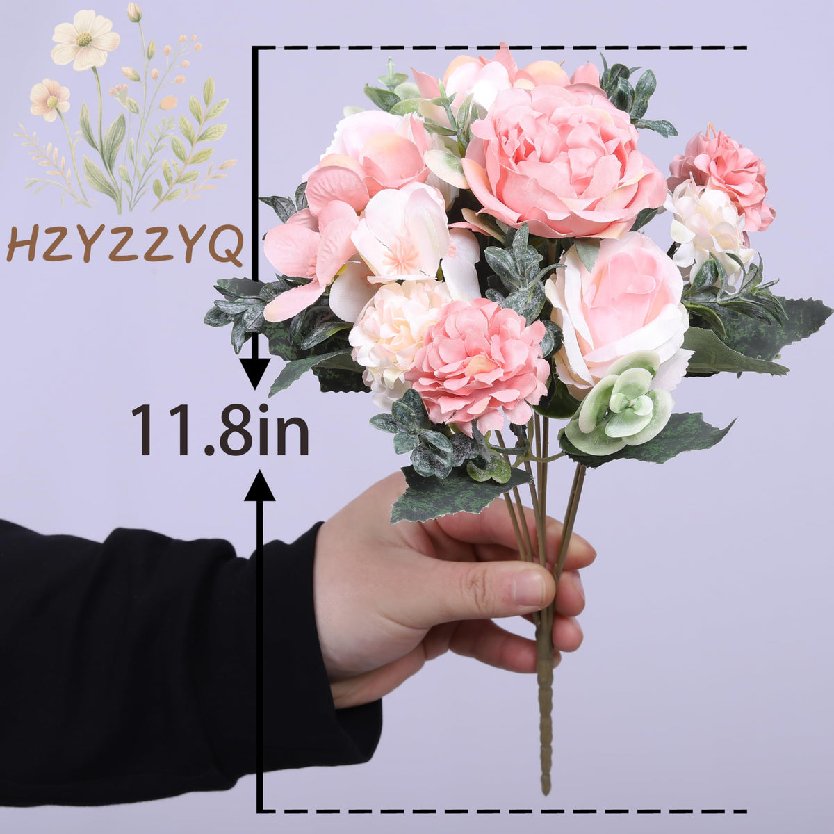 HZYZZYQ silk peony-hydrangea blend enhances centerpieces with natural appeal.