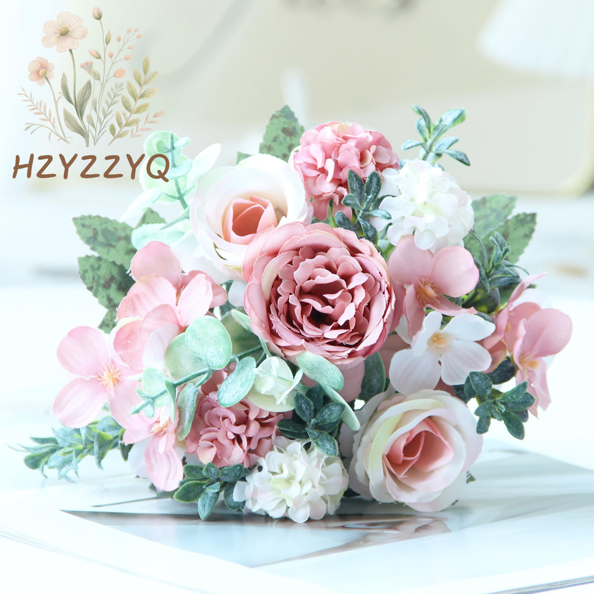 HZYZZYQ wedding and party décor peony bouquet for tables.