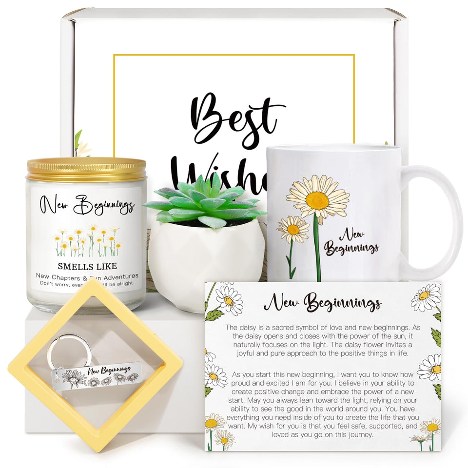 iAOVUEBY New Beginnings mug with daisy motif for uplifting moments