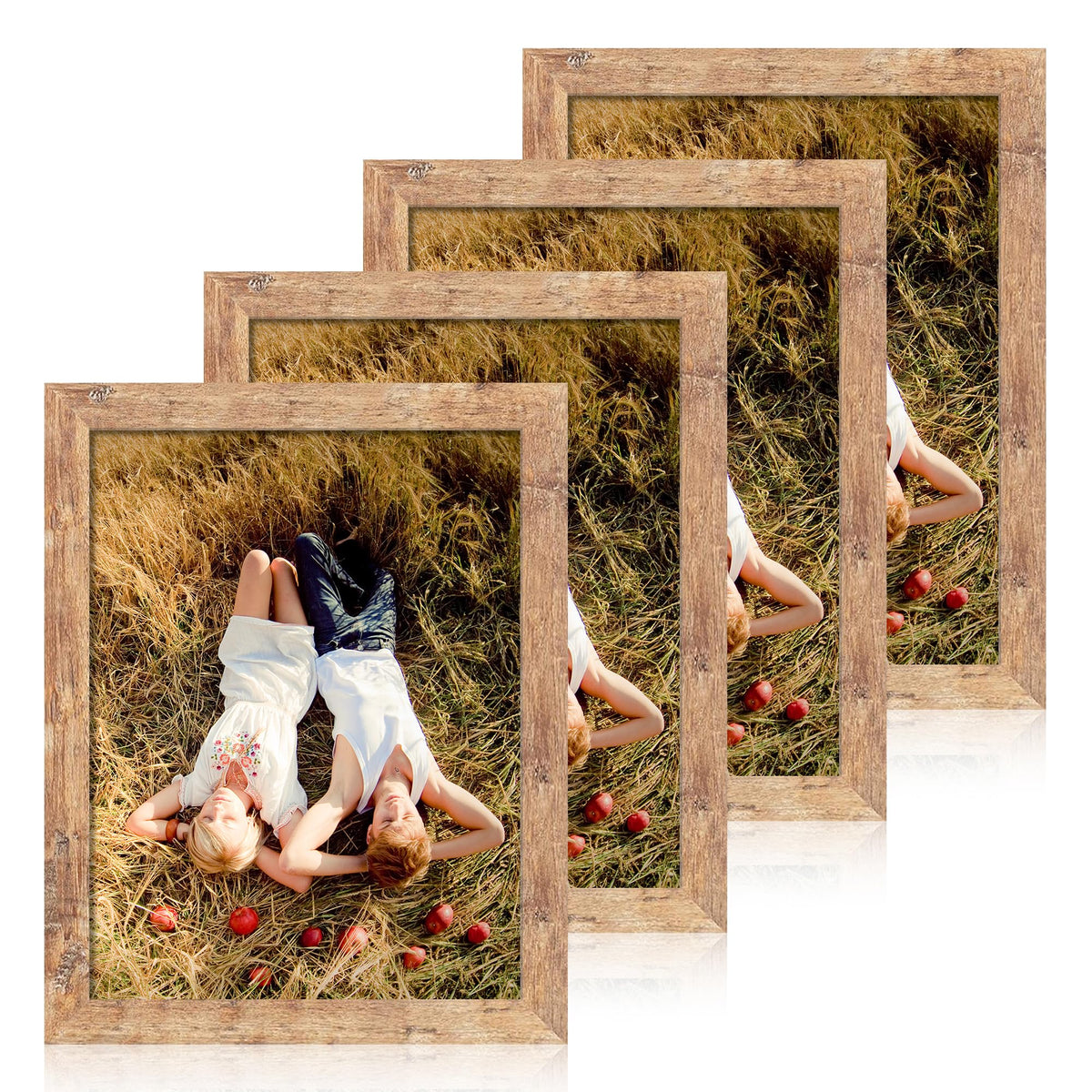 iRahmen 8.5x11 diploma frame set in rustic brown with real glass protects photos from dust