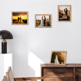 iRahmen wall-hanging four-frame display for vertical or horizontal layouts