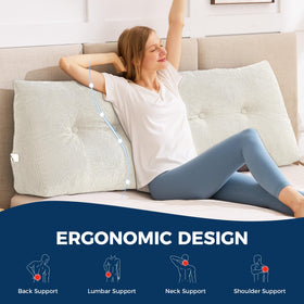 IASEAHK wedge backrest on couch for comfortable reading