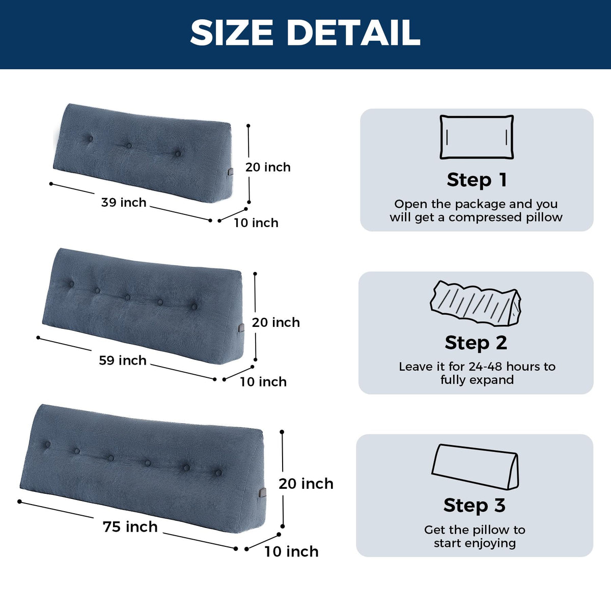 IASEAHK triangle wedge pillow used for reading on sofa with back support.