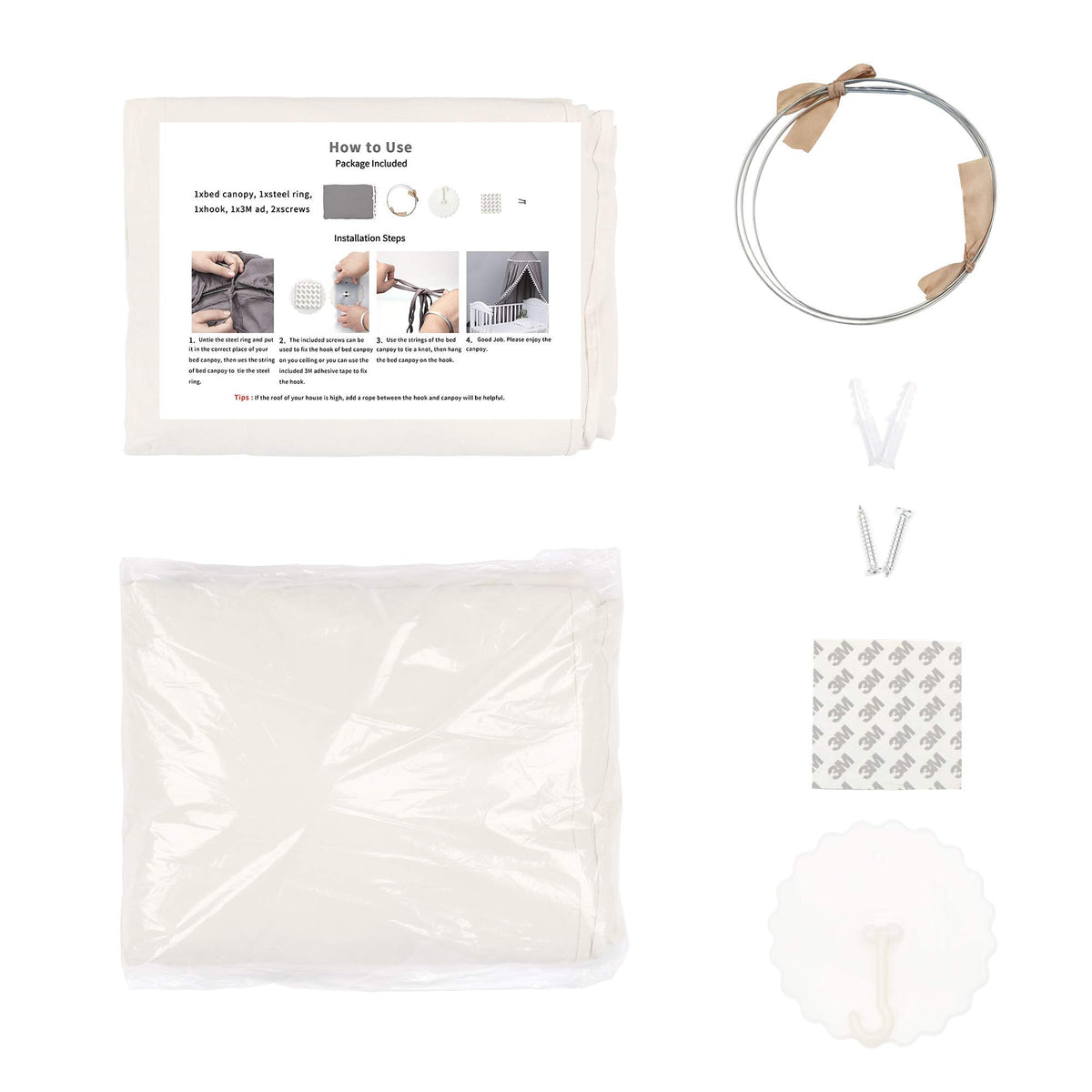 IBIZA VIBE MAMERIA dome dimensions show generous height for crib or toddler bed