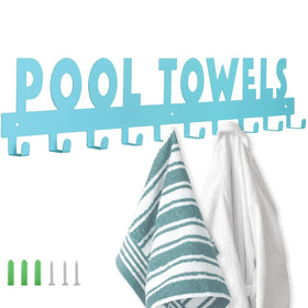IBosins large pool towel rack with ten hooks for towels and robes