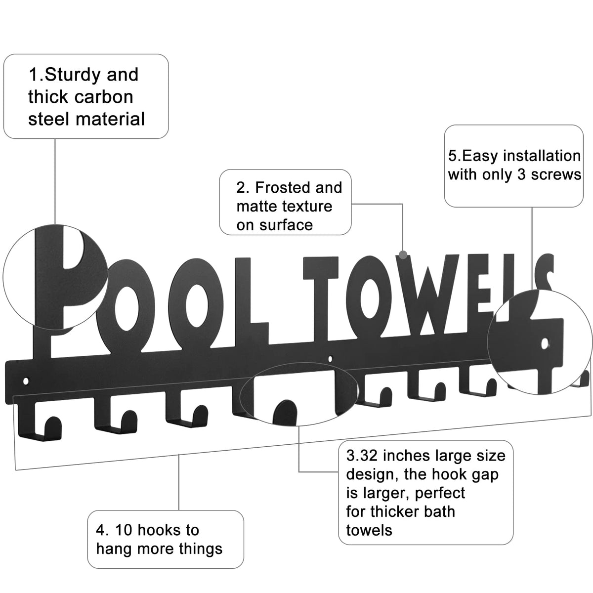 IBosins towel rack for bathrobes and towels at the poolside.