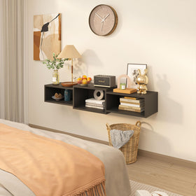 IBUYKE floating TV stand sturdy bracket supports up to 100 lbs.