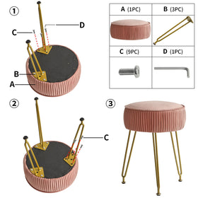 IBUYKE versatile home-use stool for dressing tables, living rooms, or offices