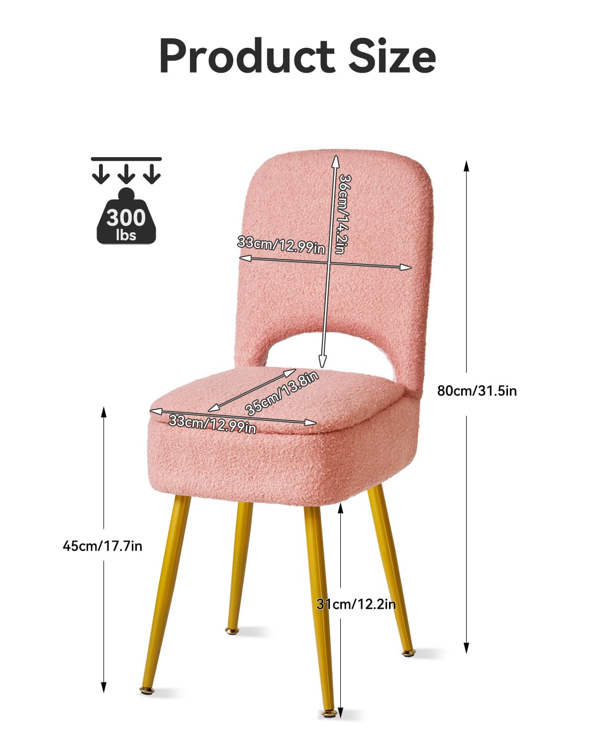 IBUYKE easy-assembly vanity stool ready in minutes.