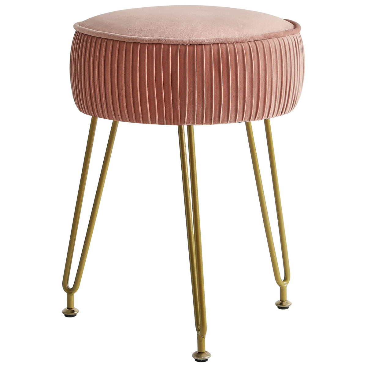 IBUYKE velvet vanity stool in pink adds chic seating for makeup routines