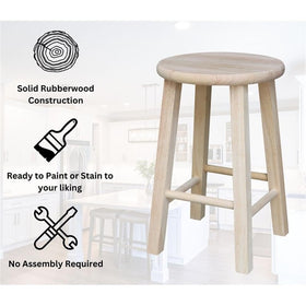 IC International Concepts unfinished stool, perfect canvas for your kitchen or dining decor.