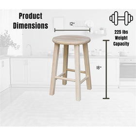 IC International Concepts 18in height stool fits small spaces and adds functional style.