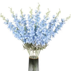 ICBOX blue delphinium artificial flower on a tall stem for a dramatic centerpiece.