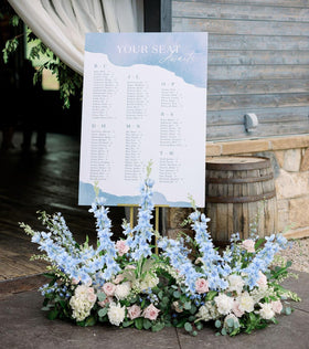 ICBOX 33.5in blue delphinium silk flower ideal for wedding table decor.