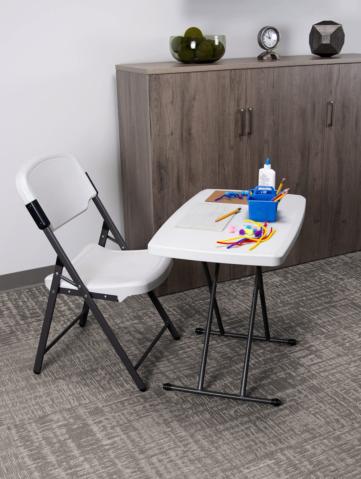 Iceberg Small Camping Table platinum-color fits any outdoor setup.