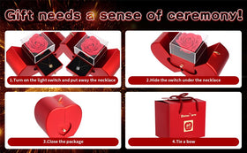 Iceevery rose in a box with necklace, stylish keepsake to celebrate love