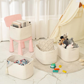 ICERZCZ foldable storage basket set saves space when not in use.