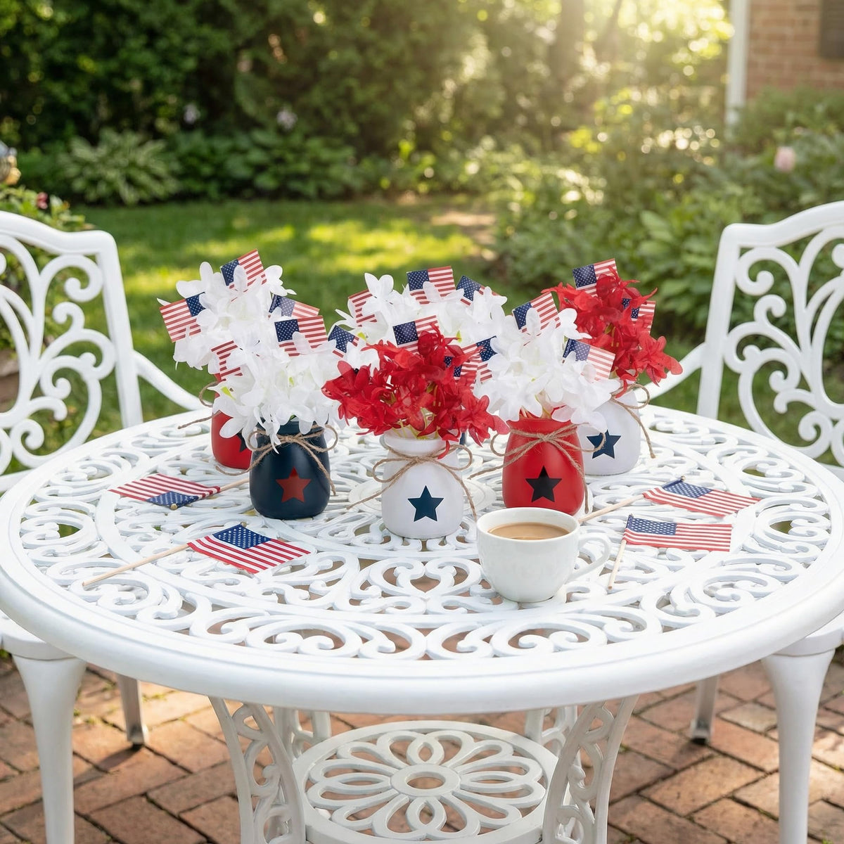 Iceyyyy patriotic centerpiece for party table, ideal for Independence Day celebrations