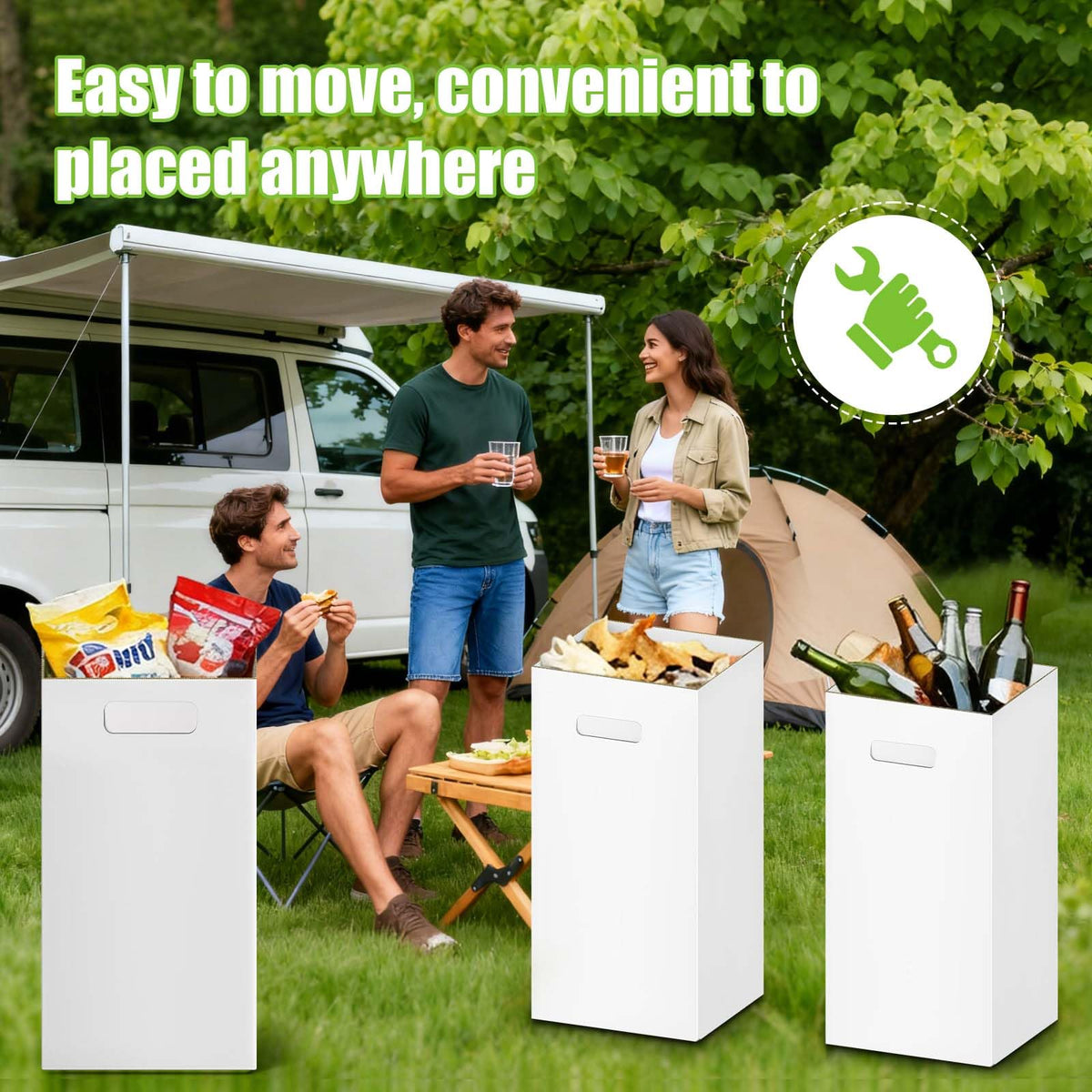 Ickimee flat-fold storage after use for compact transport.