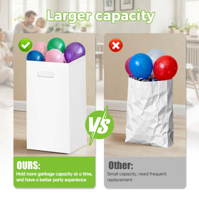 Ickimee moisture-resistant cardboard trash bin in sturdy condition.