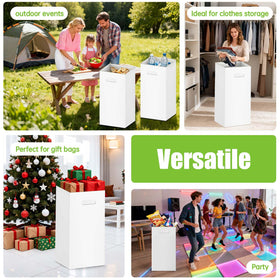Ickimee white-finish trash bin provides a professional look at events.